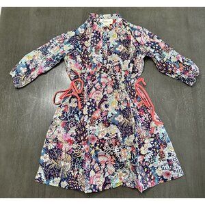 Bijou Sauvage Size 8 Long Sleeved Floral Button Dress NWT